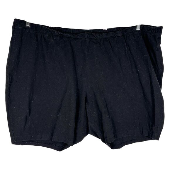 Roamans Plus Size 6X Shorts 42W 44W Black Pull‎ On Elastic Waist 10 Inch 1665 - Picture 1 of 9
